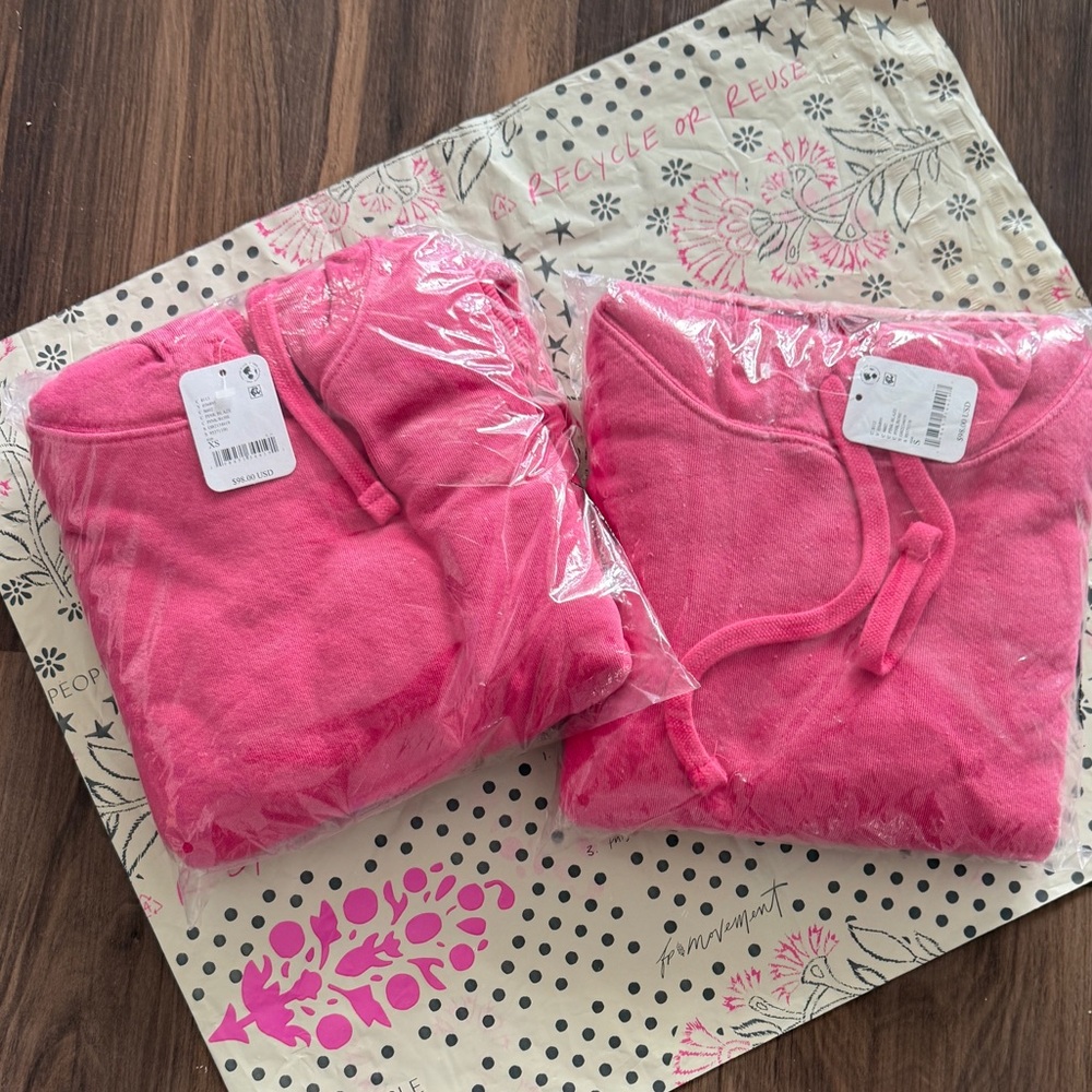 Free People We The Free Camden Hoodie Pullover - PINK BLAZE - Picture 10 of 12